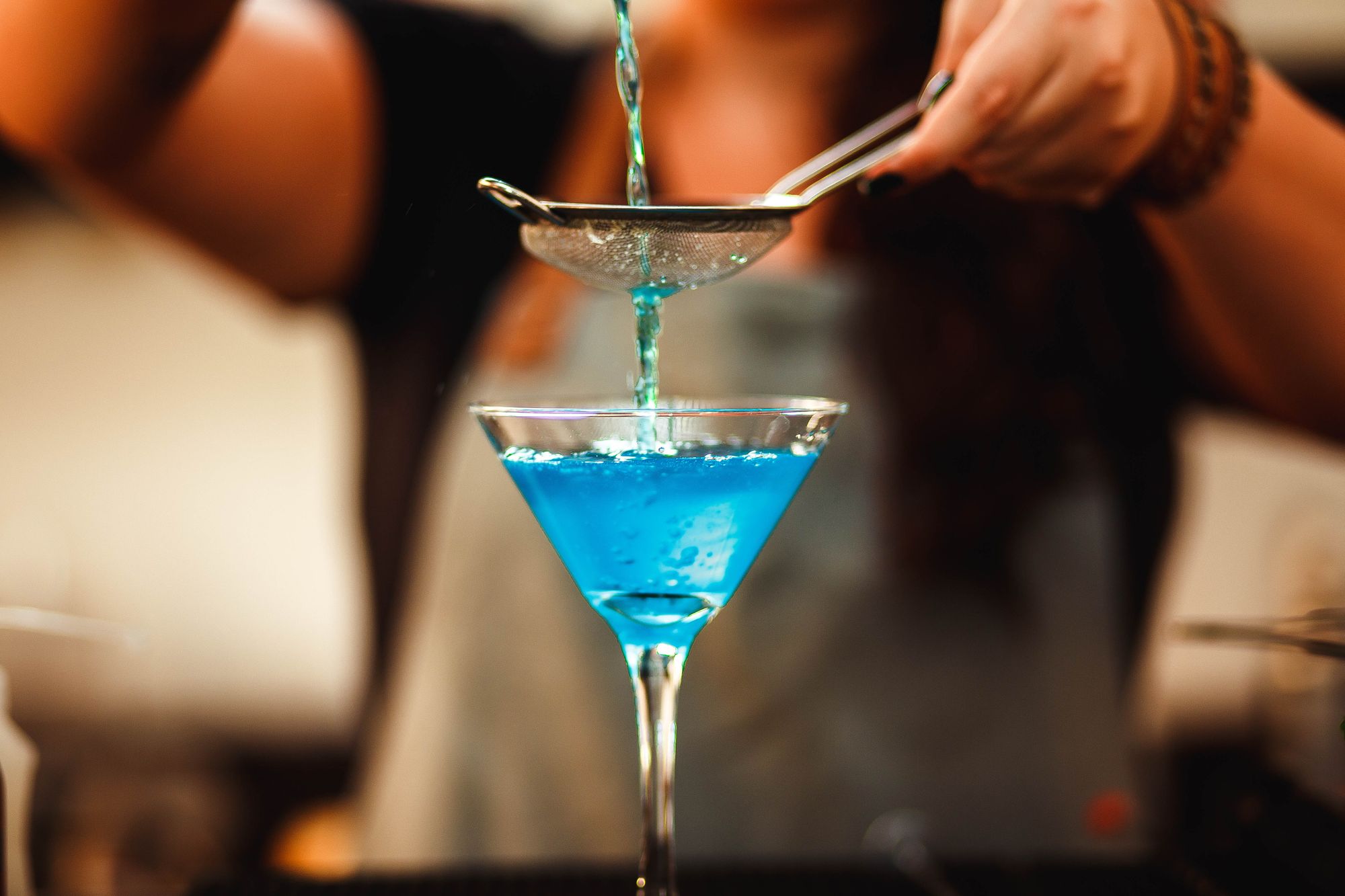 Blue cocktail creation