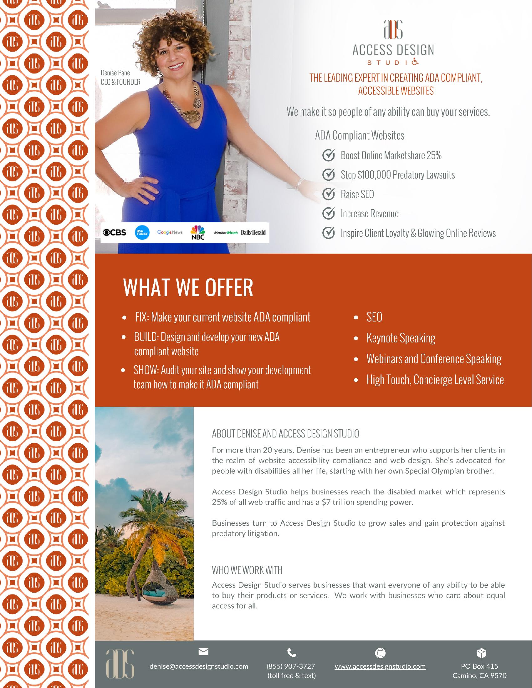 Access Design Studio is the leading expert in creating ADA Compliant / accessible websites.