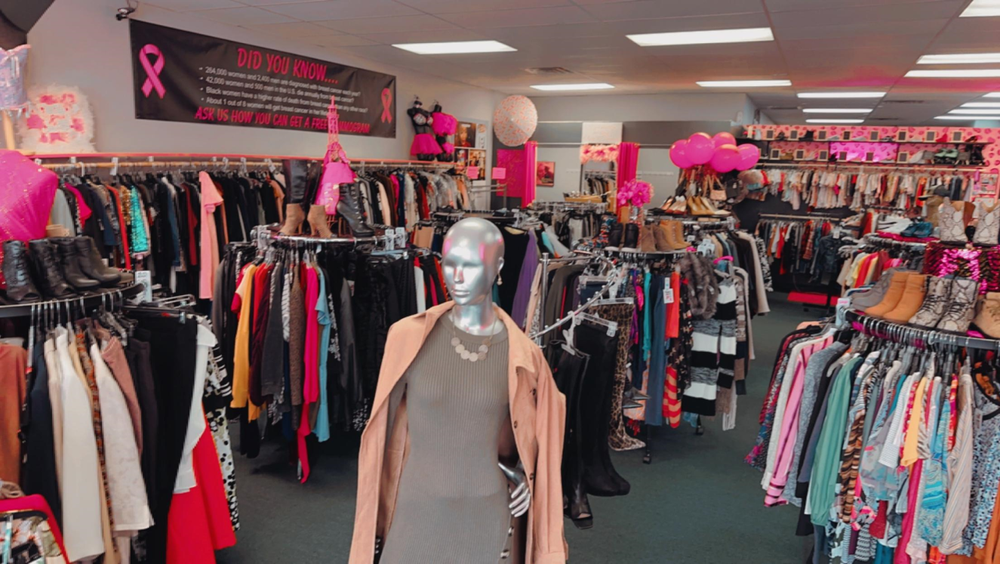 Fashion for a Cause Pink Glitter Thrift Boutique